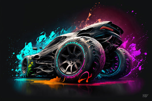 Neon Graffiti Off road Car (Spectralism and Graffiti art)
