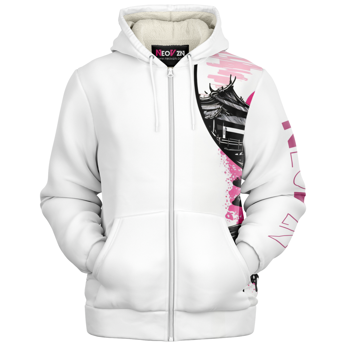 Sweat à capuche zippé en micropolaire - AOP 007