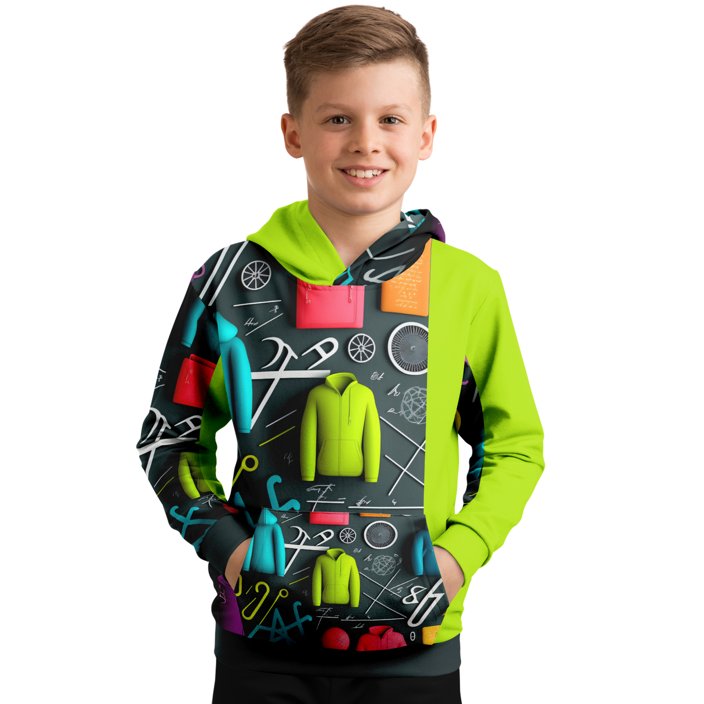 Sweat à capuche athlétique pour enfant - AOP 001