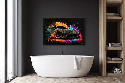 Neon Graffiti Sport Car (Spectralism and Graffiti art)